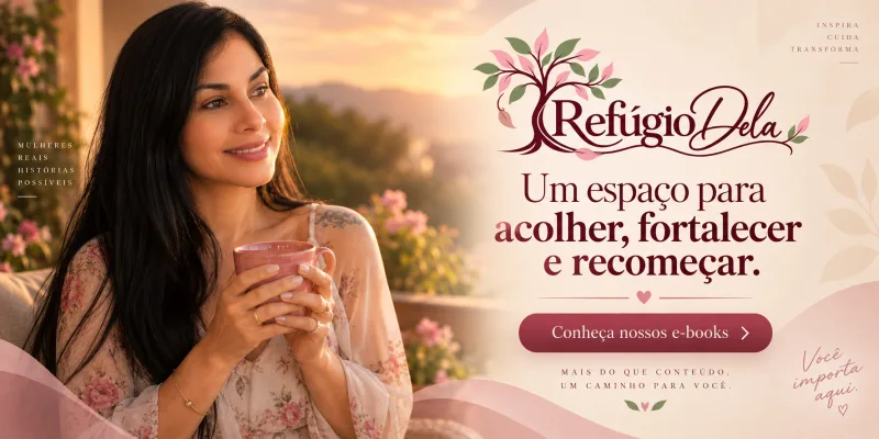 Refúgio Dela é uma marca editorial de desenvolvimento emocional feminino. Publica conteúdos, reflexões, ferramentas e ebooks para mulheres que vivem sobrecarregadas, se colocam por último e querem se